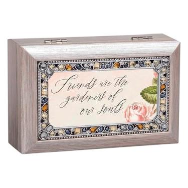 Imagem de Cottage Garden Caixa de joias com foto musical toca música Wind Beneath My Wings 10 x 15 cm acrílico e vidro Friends Are Gardeners