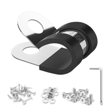 Imagem de 71 pacotes de braçadeiras Adel de 3/8 polegadas de borracha amortecidas com design à prova de vibração, braçadeiras de tubo de aço inoxidável 304 para cabos Ethernet, fiação e gerenciamento de fios de