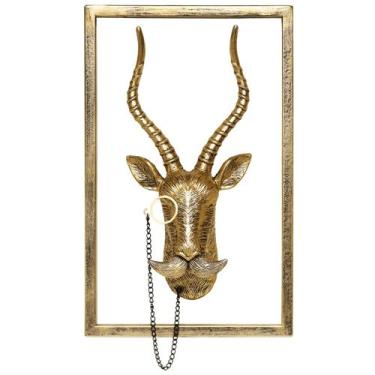 Imagem de Decoração de parede Animal Heads Newinhome Resin Antelope Gold