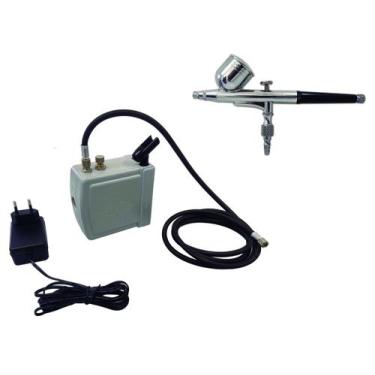 Imagem de Kit Aerografia ONETOOLS - Mini Compressor + Aerógrafo 0,2mm Copo Fixo