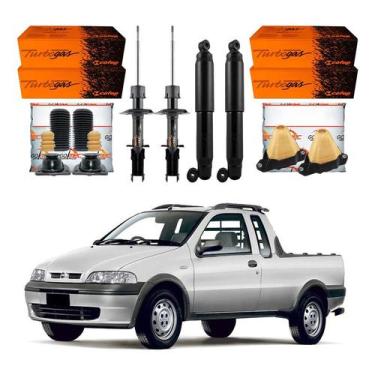 Imagem de Kit Amortecedor Dianteiro Traseiro Strada 1.3 2001 A 2004 - Cofap