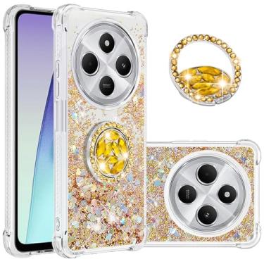 Imagem de Dinglijia Capa de ajuste fino para Xiaomi Redmi 14C 4G, capa para Xiaomi Poco C75, capa de proteção de silicone com efeito areia movediça líquido com glitter para Xiaomi Poco C75/Redmi 14C 4G, WZ