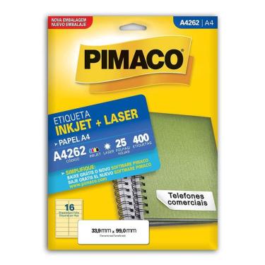 Imagem de Etiqueta inkjet/laser A4262 com 25 folhas Pimaco