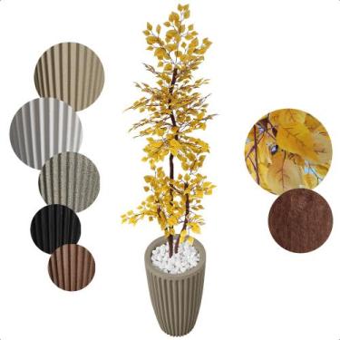 Imagem de Arvore artificial Ficus Amarelo Figueira Grande Vaso Decoração - Flor 