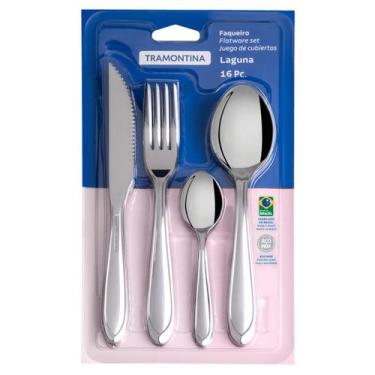 Imagem de Faqueiro Jogo de Talheres 16 Peças Inox Laguna Tramontina, Inox, 16