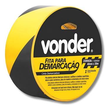 Imagem de Fita Demarcação Adesiva 48mmx30m Zebrada - Vonder