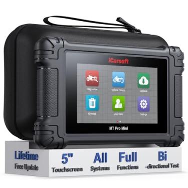 Imagem de iCarsoft Ferramenta de diagnóstico de sistema completo de motocicleta para 21 marcas MT Pro Mini leitor de código de tela sensível ao toque com teste de atuação AutoVIN teste de bateria atualização