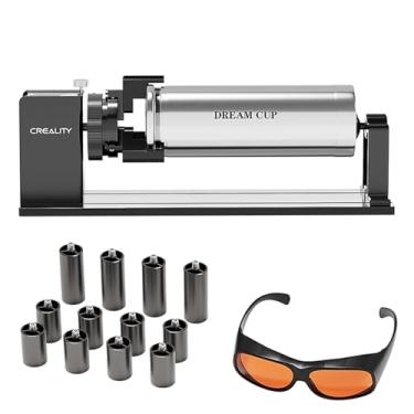 Imagem de Kit rotativo Crealitry Falcon A1 Pro Upgrade Pacote com 12 peças de elevação, mandril de mandíbula de óculos giratório para gravação de objetos cilíndricos, taça de vinho, taco de beisebol, anel para