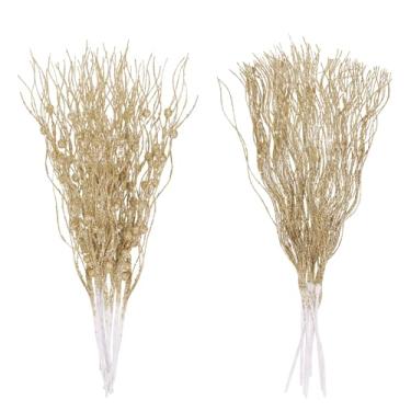 Imagem de LOAVER Pacote com 18 enfeites de caule de frutas silvestres artificiais de Natal, palitos decorativos de Natal, galhos brilhantes, palitos de contas para árvore de Natal, artesanato, enchimentos de