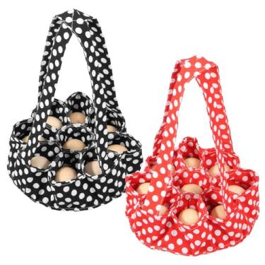 Imagem de LCZNXJJY 2 cestas de coleta e coleta de ovos com 9 bolsas, mini sacos de ovos antivibração, amortecimento de armazenamento de transporte de jardim de fazenda para coleção de pato, galinha, ovo de