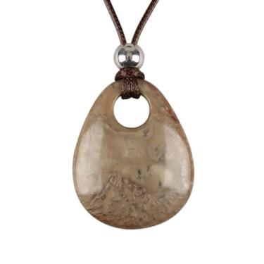 Imagem de joymiao Colares boêmios femininos longos de couro com pingente grande, joia hippie boho, colar com pingente, Couro sintético, Sem Pedra Preciosa