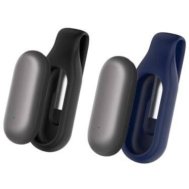 Imagem de Compatível com capa de clipe de pino de notas, suporte de silicone macio com clipe compatível com gravador de voz NotePin AI (preto + azul)