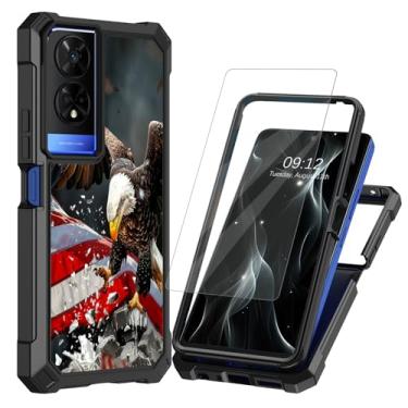 Imagem de BREIDMKFM Capa de telefone TCL 50 XE 5G, capa de telefone TCL 50XE 5G com protetor de tela de camada dupla rígida PC TPU macio capa de telefone à prova de choque resistente à prova de choque para TCL