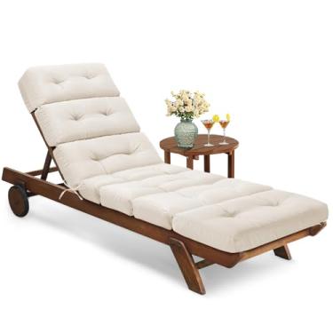 Imagem de Tycdiose Almofadas para espreguiçadeiras para todos os climas, almofada de cadeira de sala de estar ao ar livre, à prova d'água, espuma viscoelástica de substituição para móveis de pátio ao ar livre