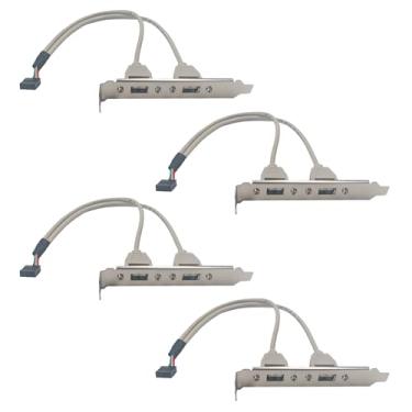 Imagem de bociloy 4 peças, 2 portas, USB 2.0, fêmea para placa-mãe, extensor de cabo de cabeçalho de 9 pinos, adaptador de suporte de painel traseiro de 30 cm para expansão de capa de computador de desktop