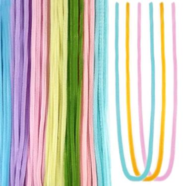 Imagem de TOAOB 100 peças de limpadores de cachimbo multicoloridos 61 cm de comprimento caules de chenille difusos artesanais limpadores de cachimbo flores animais para artesanato DIY suprimentos buquês