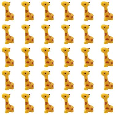 Imagem de SQXBK 30 peças mini estátuas de girafa de resina em pé 2,8 x 1,7 cm jardim suculenta terrário acessórios de decoração para jardins em miniatura, enfeites de casa de brinquedo faça você mesmo