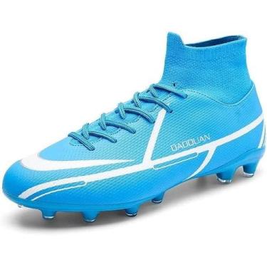 Imagem de Tênis de futebol masculinos de futebol com pontas longas, couro e borr