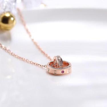 Imagem de Colar feminino corrente gargantilha pingente jóias presente meninas an