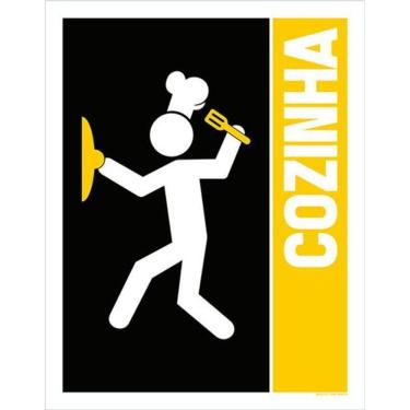 Imagem de Kit 5 Placas Sinalização - Cozinha Homem