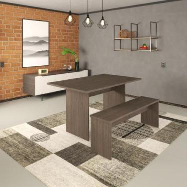 Imagem de Mesa de Jantar 135x80x74cm 25mm C/01 Banco Essence - Metalig