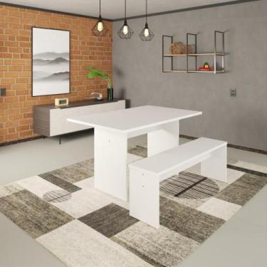 Imagem de Mesa de Jantar 135x80x74cm 25mm C/01 Banco Essence - Metalig