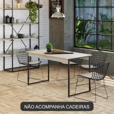 Imagem de Mesa de Jantar Tub 135 cm Est.Preta - Metalig, Snow