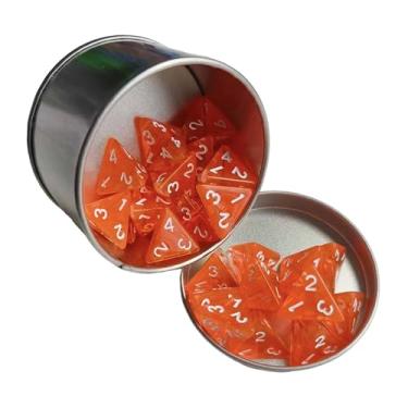 Imagem de Esquirla 25 peças de dados poliédricos de acrílico, coleção de dados multifacetados com estojo de armazenamento para lembrancinhas de festa, jogos de tabuleiro, Laranja