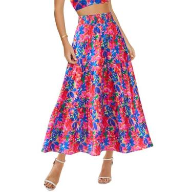 Imagem de Saia BTFBM com estampa floral Midi Maxi para mulheres, verão 2025