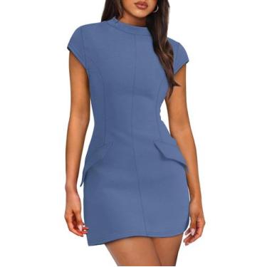 Imagem de Vestido OFEEFAN Vacation para mulheres Night Out azul tamanho GG