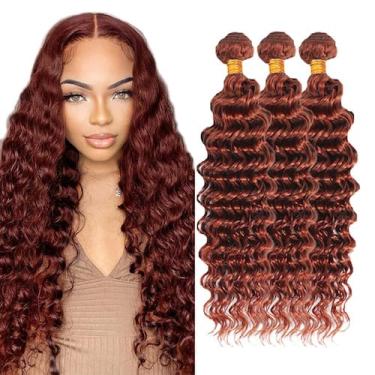 Imagem de Extensões de cabelo HuxoWax Copper Deep Wave 8A Brazilian 24-28