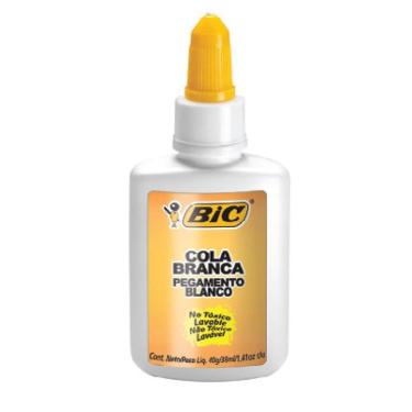 Imagem de Cola Branca Líquida Bic 40g Cx 12un