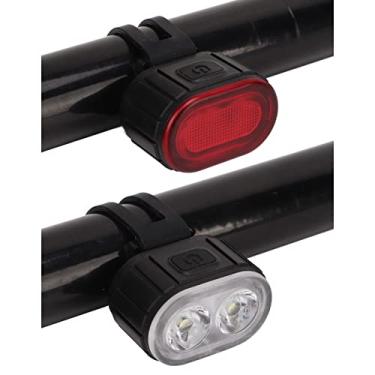 Imagem de Luzes dianteiras e traseiras, conjunto de luzes para bicicletas, luzes de ciclismo IP65 à prova d'água, farol de 350 lm IPX5 para andar à noite para segurança na estrada