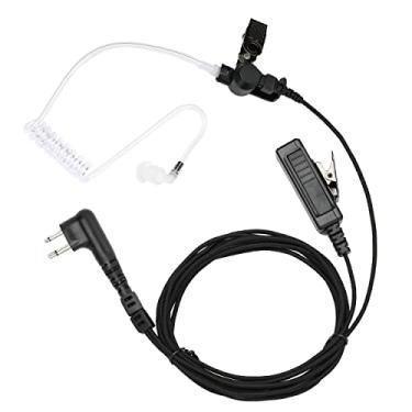 Imagem de ERIPHA Fone de ouvido de rádio bidirecional com PTT compatível com Motorola CLS1110 CLS1410 CP185 CP200 CP200D Walkie Talkie Fone de ouvido de vigilância de 2 pinos com cabo reforçado com microfone
