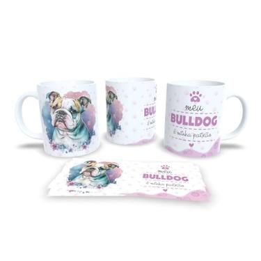 Imagem de Caneca de Cerâmica Beagle Apaixonado, Branca, 325ml, Decorada com Flores e Patas, Tema Amor Canino (13183)