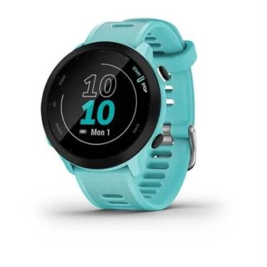 Imagem de Relógio Forerunner 55, Gps e Mapas, 42mm, Longa Bateria, Treinos Personalizados, Original com Nfe e garantia - Azul Aqua