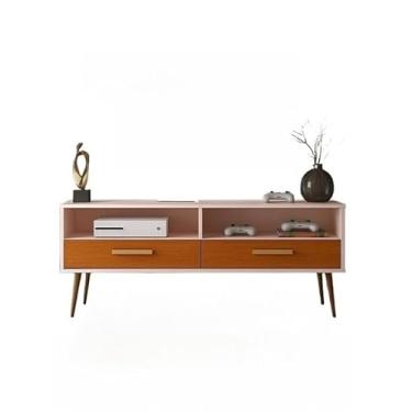 Imagem de Rack Bancada para TV de 40 Polegadas com 2 Portas e Nicho (Com pes Off/Cinamo)