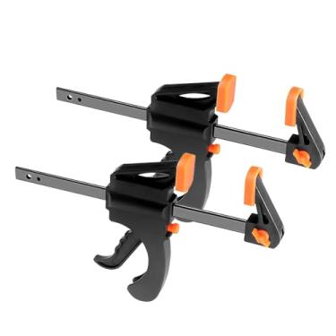 Imagem de Grampos de barra para marcenaria, conjunto de torno de liberação rápida, 2 peças de braçadeira F ajustável de 10 cm, ferramenta manual fácil de usar para marcenaria e metalurgia