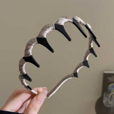 Imagem de Bandanas esportivas de cor sólida e antiderrapante acessórios de cabelo em forma de U para mulheres (cáqui)