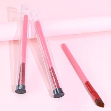 Imagem de Pincel de sobrancelha angular multifuncional ferramenta de precisão para modelar, definir e ocultar sobrancelhas com cerdas macias, marrom