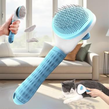 Imagem de 1 escova para cães e gatos de estimação - pente de aço inoxidável para cabelos longos, queda e desaparamento, pente de cabelo suave para gatos e cães