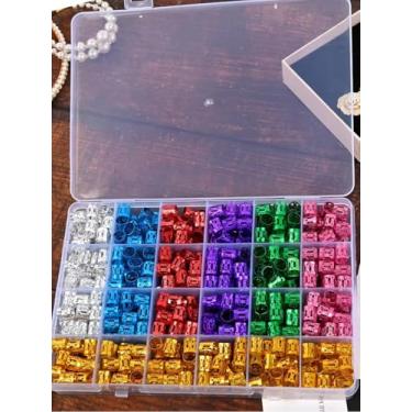Imagem de 100 peças de anéis de cabelo Dreadlock para penteados trançados, clipe ajustável, tranças sujas, contas, acessórios de cabelo, bijuterias, acessórios de cabelo, multicolorido