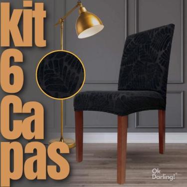 Imagem de Kit 6 Capas de Cadeira Linha Premium Cancún - Preto - OK Darling