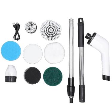 Imagem de Esfregão de centrifugação elétrica, 7 em 1, escova de limpeza elétrica multifuncional, kit de esfregão portátil recarregável por USB, para limpeza de banheiro, cozinha, banheira, ao ar livre