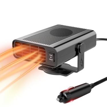 Imagem de Aquecedor de carro, aquecedor portátil para carro 12V 200W aquecedor e descongelador de carro, aquecedor de carro que se conecta ao isqueiro (preto)