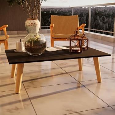 Imagem de Mesinha De Centro Retangular 80X42 Mesa Lateral Moderna Para Sala Pé Palito em Madeira Mdf (preto)