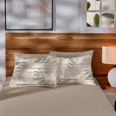 Imagem de Jogo De Cama Malha Casal Estampado Vivaldi 100% Algodão 03 Peças Chipre Bege