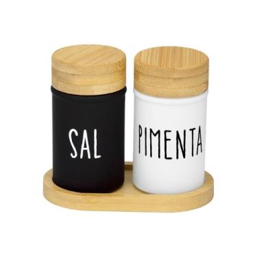 Imagem de Saleiro E Pimenteiro Vidro Doha 90ml 3 Peças - Hauskraft