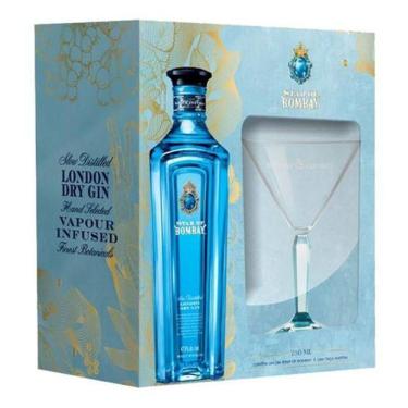 Imagem de Kit Gin Star Of Bombay 750ml + Taça De Vidro Martini