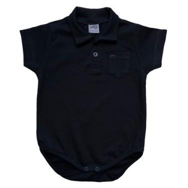 Imagem de Body Bebê Gola Polo Preto, Branco, Marinho, Vermelho - Suedine Algodão